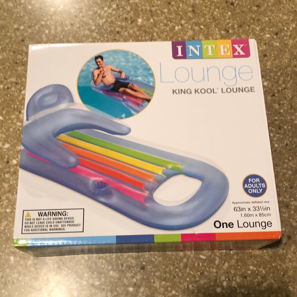 Intex Lounge King Kool Pool Float 63”X33 1/2” New